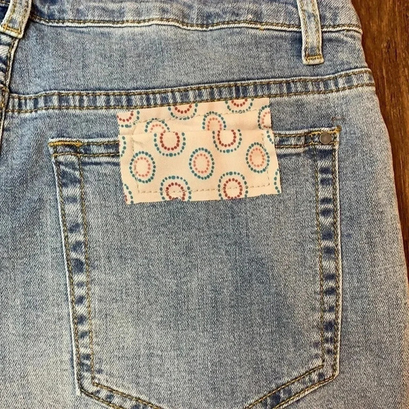 Tru Luxe Jeans Distressed Patchwork Boyfriend Size 6 NWT - Picture 8 of 14